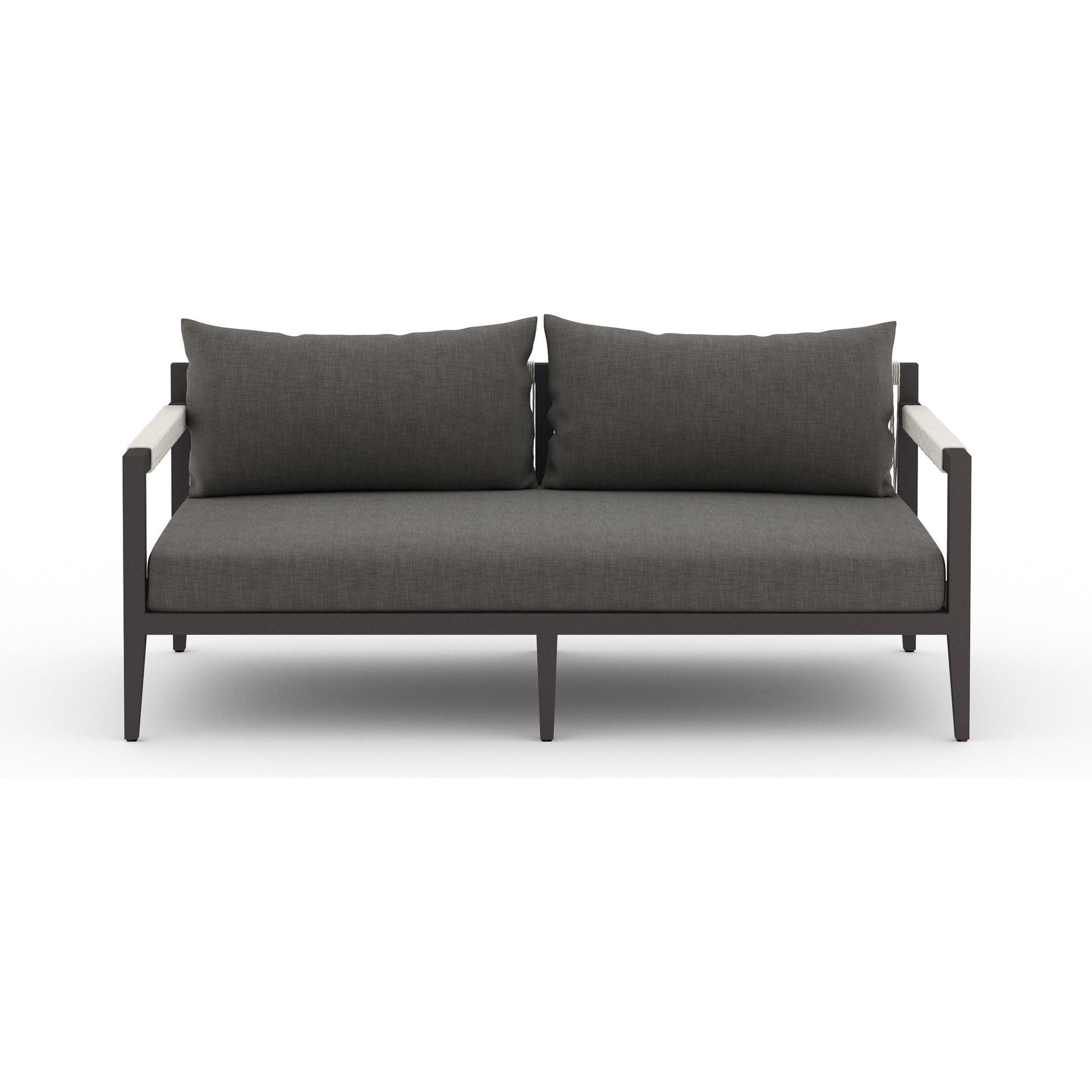 Sherwood Outdoor Sofa, Bronze by Four Hands. Made from 100% olefin, aluminum, 100% polypropylene in a modern style.