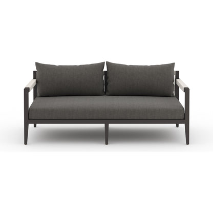 Sherwood Outdoor Sofa, Bronze by Four Hands. Made from 100% olefin, aluminum, 100% polypropylene in a modern style.