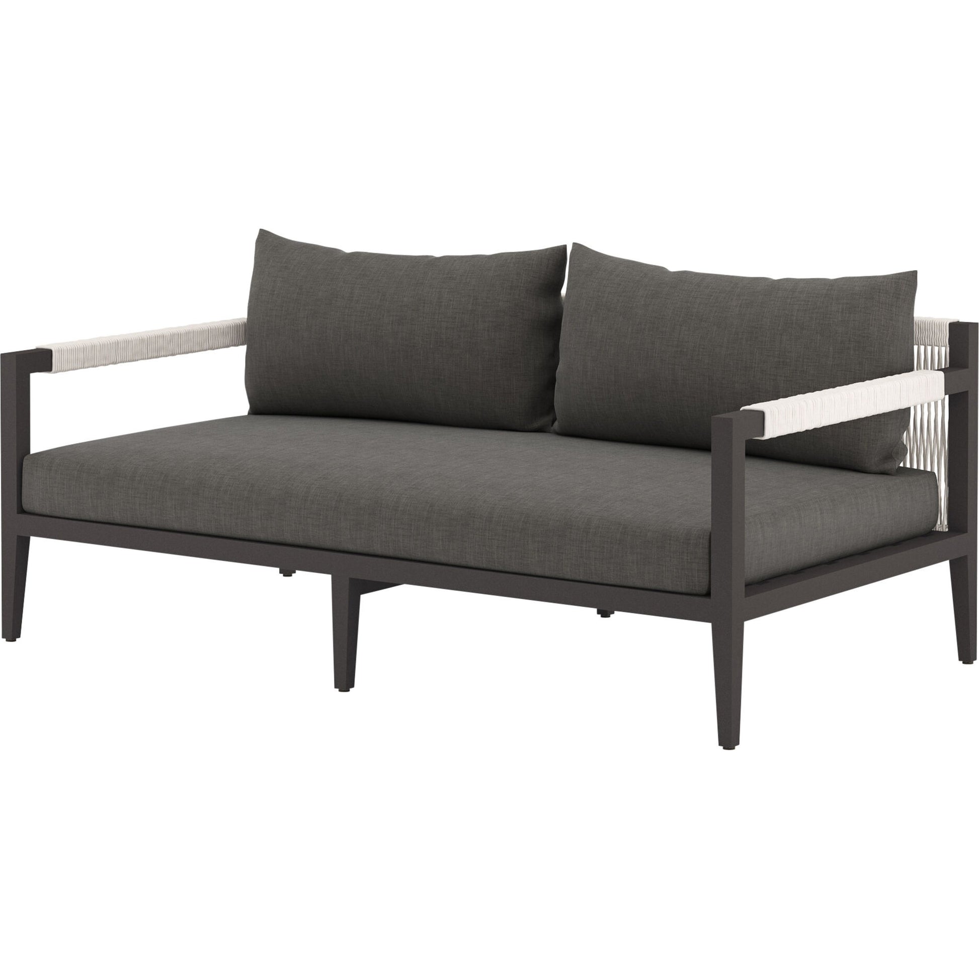 Sherwood Outdoor Sofa, Bronze by Four Hands. Made from 100% olefin, aluminum, 100% polypropylene in a modern style.