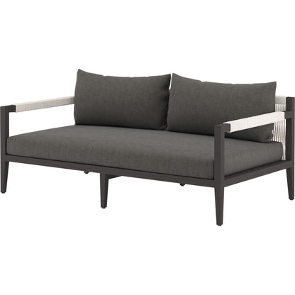 Sherwood Outdoor Sofa, Bronze by Four Hands. Made from 100% olefin, aluminum, 100% polypropylene in a modern style.