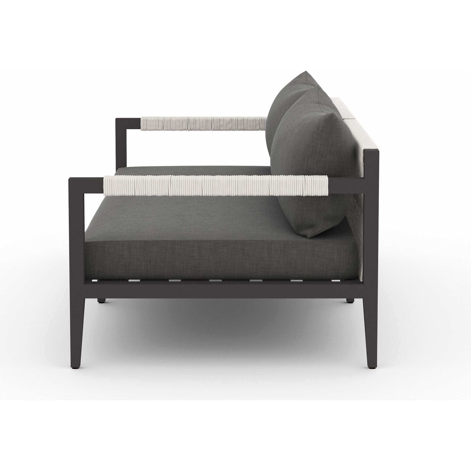 Sherwood Outdoor Sofa, Bronze by Four Hands. Made from 100% olefin, aluminum, 100% polypropylene in a modern style.