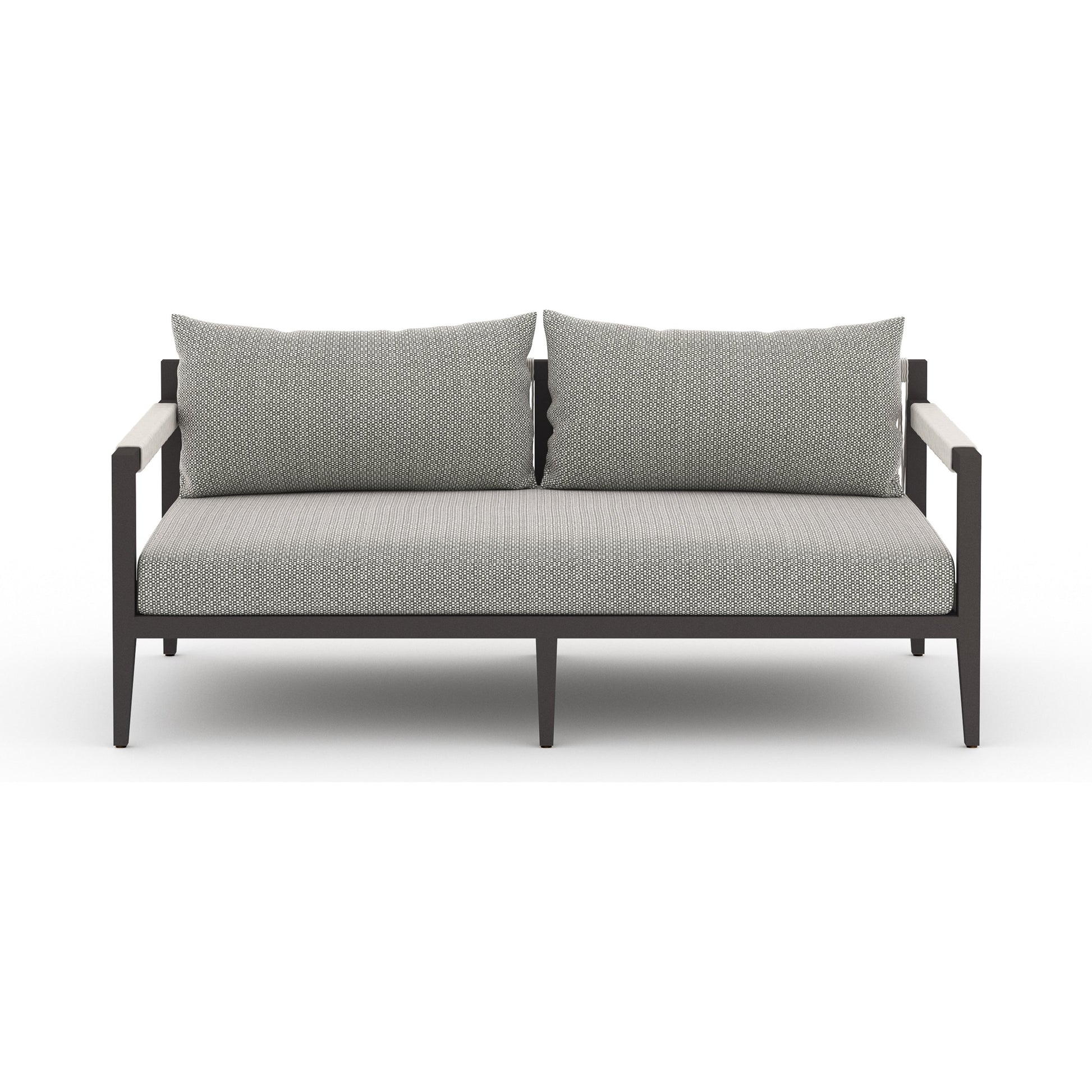 Sherwood Outdoor Sofa, Bronze by Four Hands. Made from 100% olefin, aluminum, 100% polypropylene in a modern style.