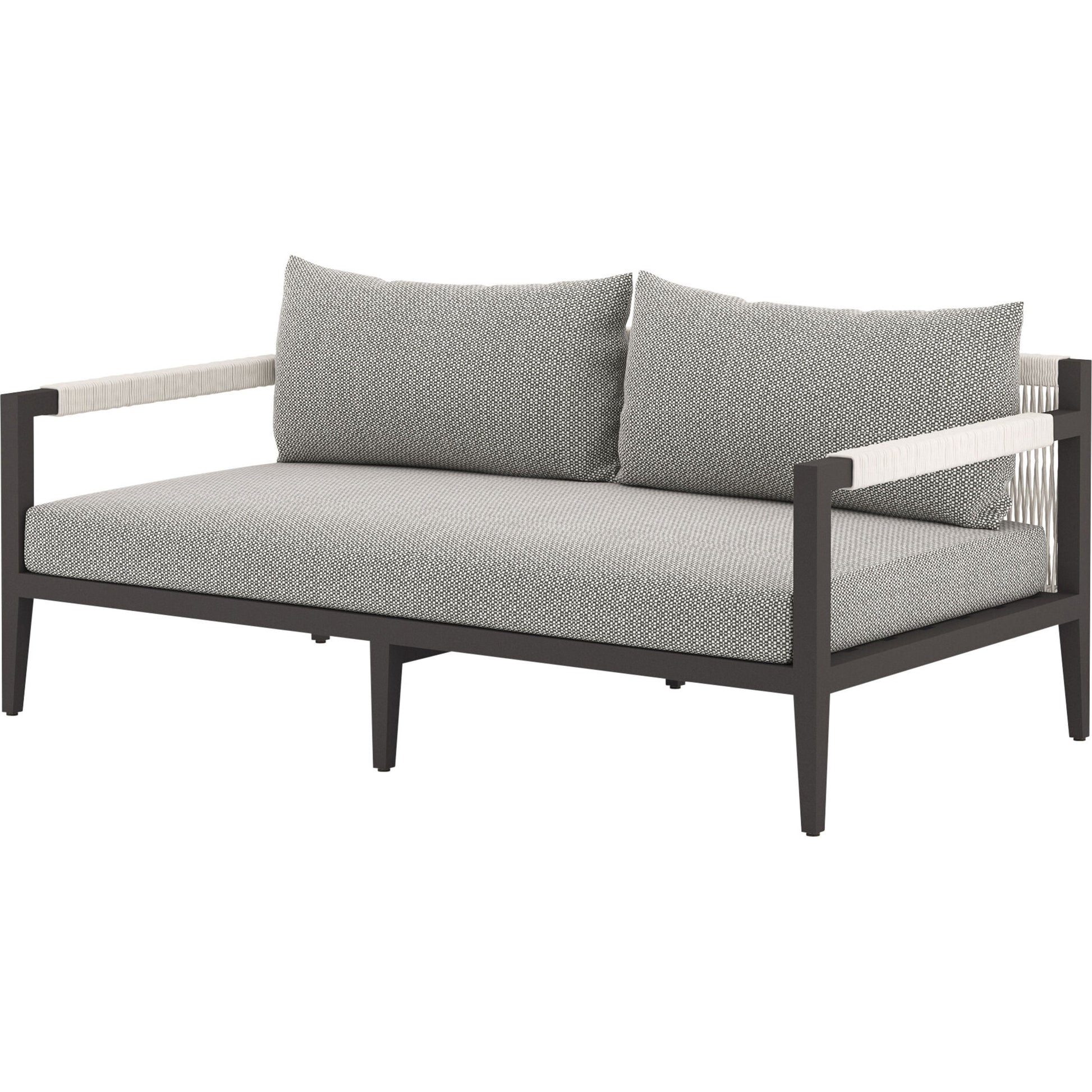 Sherwood Outdoor Sofa, Bronze by Four Hands. Made from 100% olefin, aluminum, 100% polypropylene in a modern style.