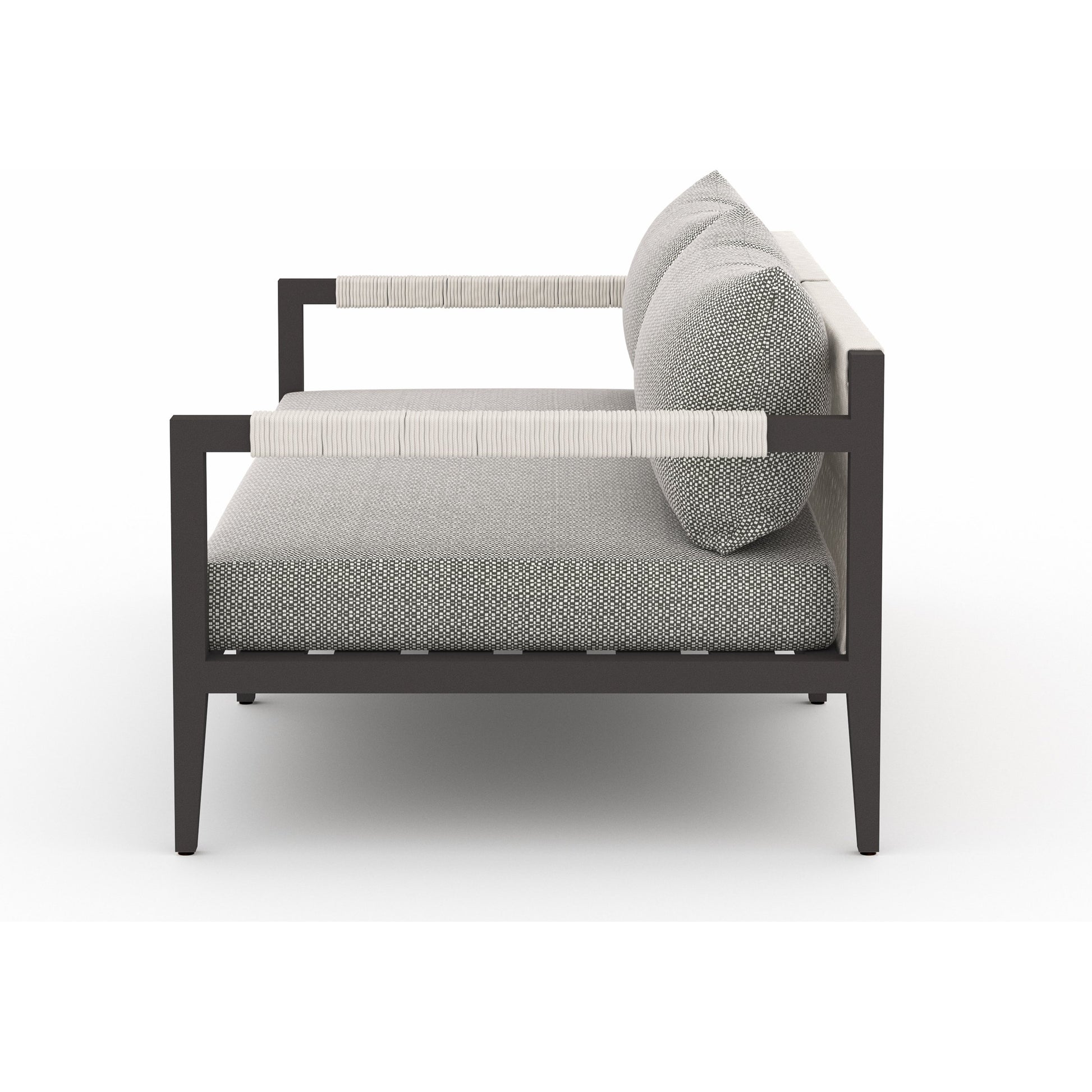 Sherwood Outdoor Sofa, Bronze by Four Hands. Made from 100% olefin, aluminum, 100% polypropylene in a modern style.