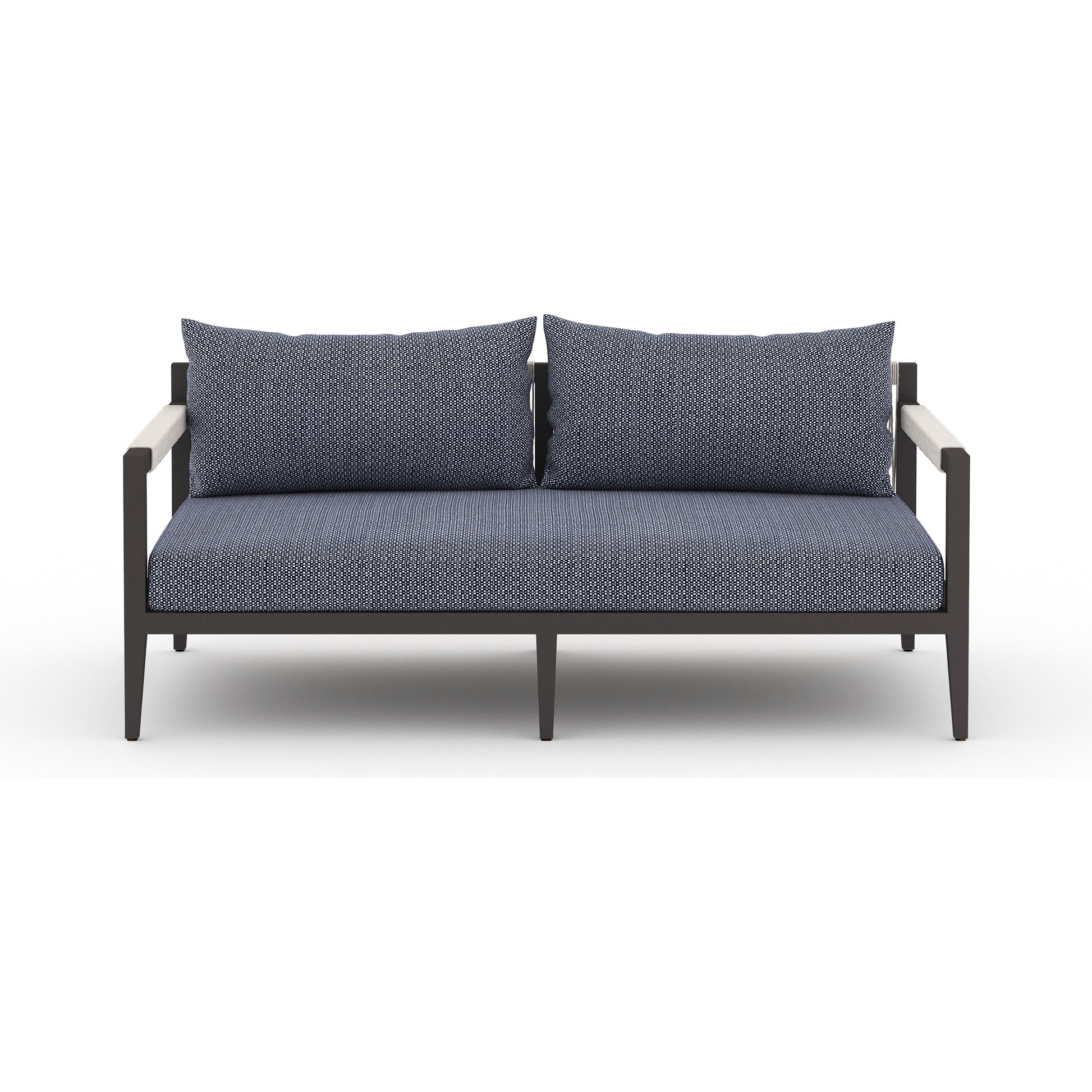 Sherwood Outdoor Sofa, Bronze by Four Hands. Made from 100% olefin, aluminum, 100% polypropylene in a modern style.