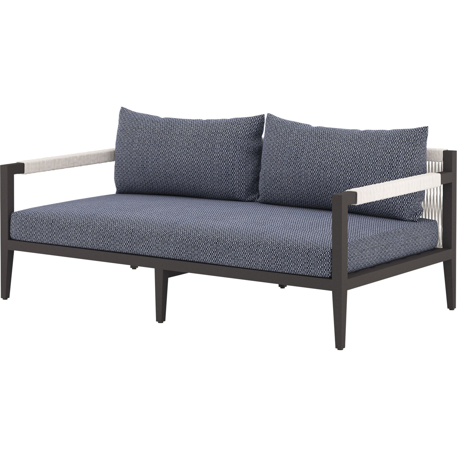 Sherwood Outdoor Sofa, Bronze by Four Hands. Made from 100% olefin, aluminum, 100% polypropylene in a modern style.
