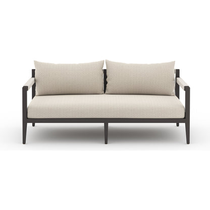 Sherwood Outdoor Sofa, Bronze by Four Hands. Made from 100% olefin, aluminum, 100% polypropylene in a modern style.