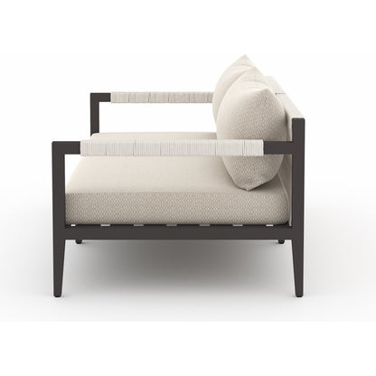 Sherwood Outdoor Sofa, Bronze by Four Hands. Made from 100% olefin, aluminum, 100% polypropylene in a modern style.