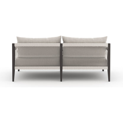 Sherwood Outdoor Sofa, Bronze by Four Hands. Made from 100% olefin, aluminum, 100% polypropylene in a modern style.