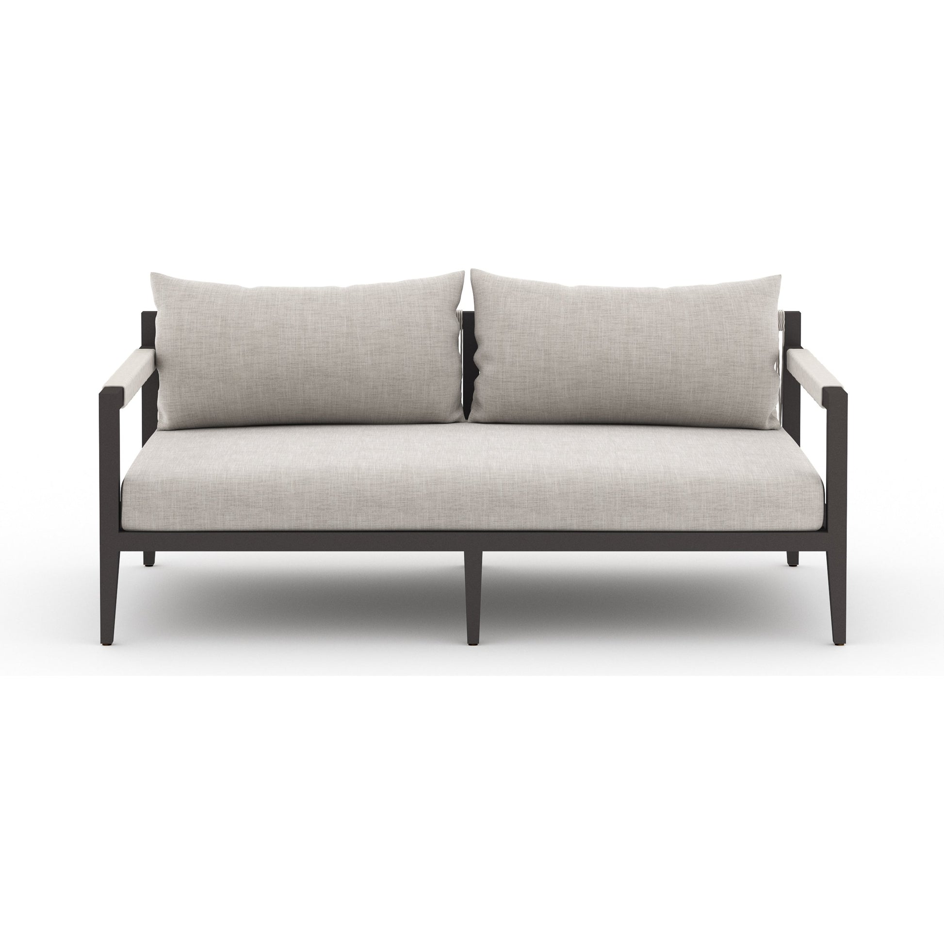 Sherwood Outdoor Sofa, Bronze by Four Hands. Made from 100% olefin, aluminum, 100% polypropylene in a modern style.