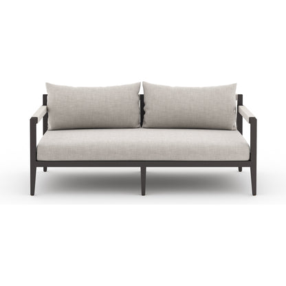 Sherwood Outdoor Sofa, Bronze by Four Hands. Made from 100% olefin, aluminum, 100% polypropylene in a modern style.