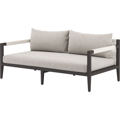Sherwood Outdoor Sofa, Bronze by Four Hands. Made from 100% olefin, aluminum, 100% polypropylene in a modern style.