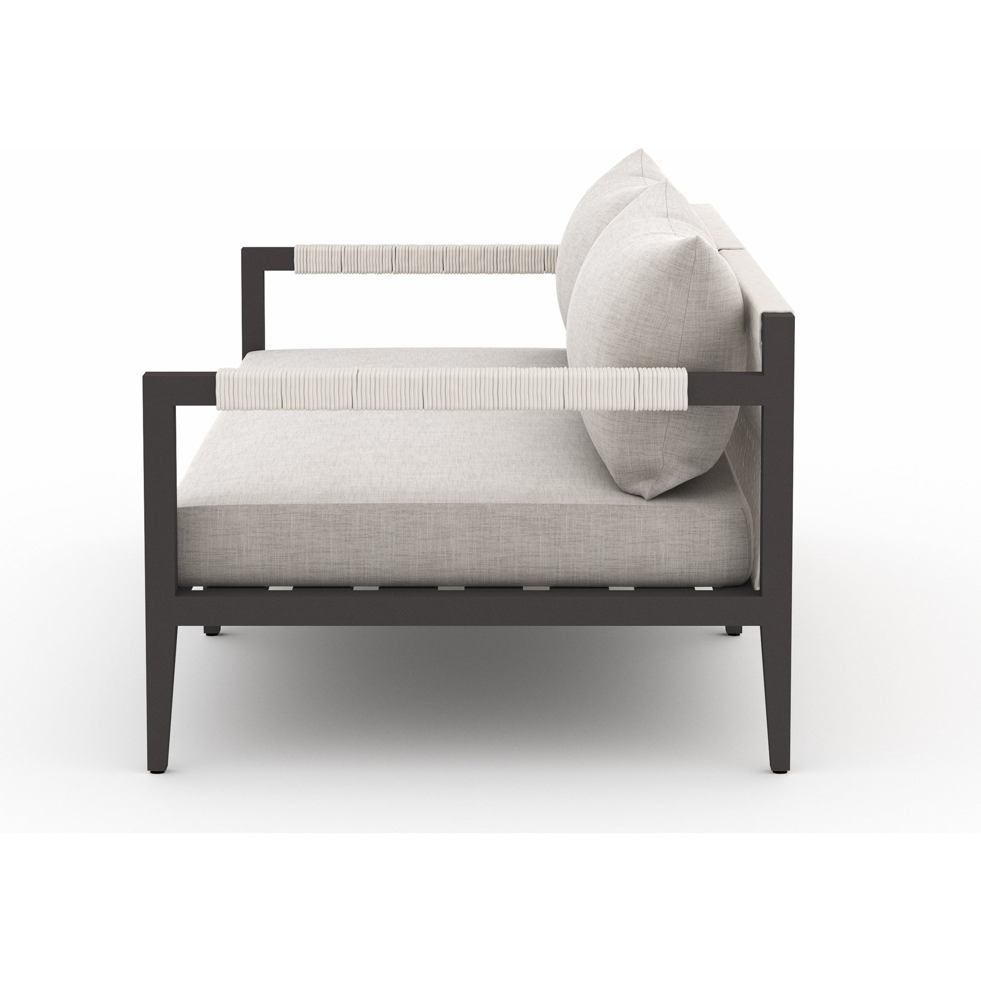 Sherwood Outdoor Sofa, Bronze by Four Hands. Made from 100% olefin, aluminum, 100% polypropylene in a modern style.