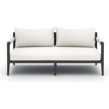 Sherwood Outdoor Sofa, Bronze by Four Hands. Made from 100% olefin, aluminum, 100% polypropylene in a modern style.