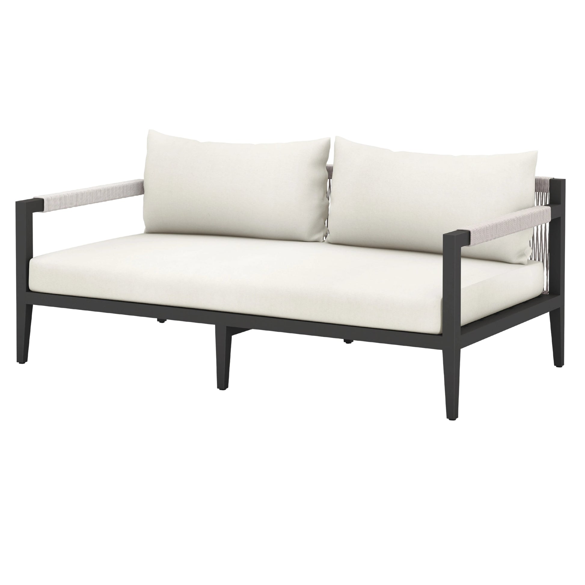 Sherwood Outdoor Sofa, Bronze by Four Hands. Made from 100% olefin, aluminum, 100% polypropylene in a modern style.
