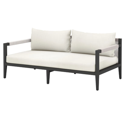 Sherwood Outdoor Sofa, Bronze by Four Hands. Made from 100% olefin, aluminum, 100% polypropylene in a modern style.