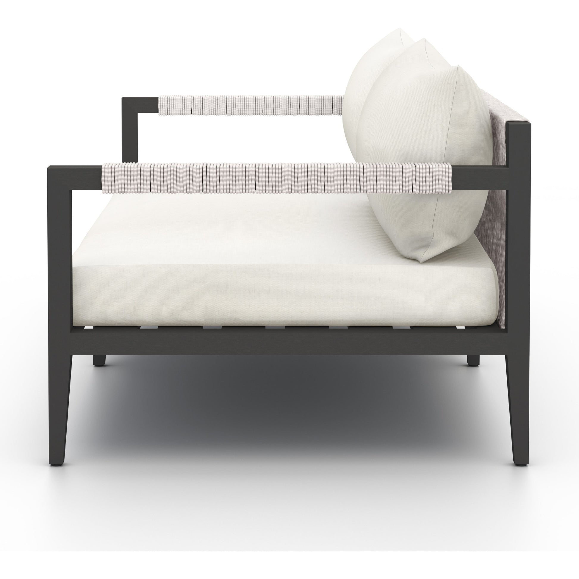Sherwood Outdoor Sofa, Bronze by Four Hands. Made from 100% olefin, aluminum, 100% polypropylene in a modern style.