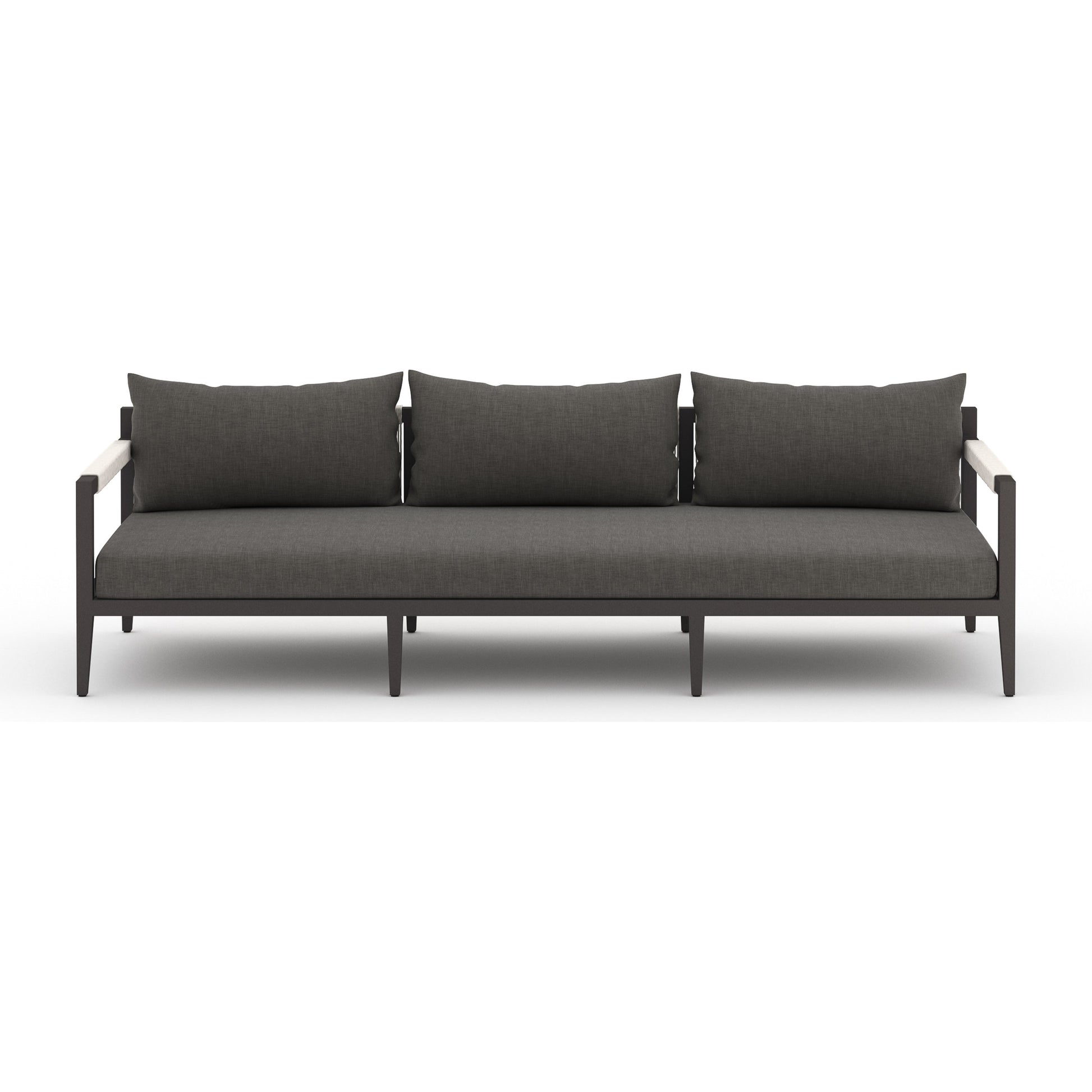 Sherwood Outdoor Sofa, Bronze by Four Hands. Made from 100% olefin, aluminum, 100% polypropylene in a modern style.