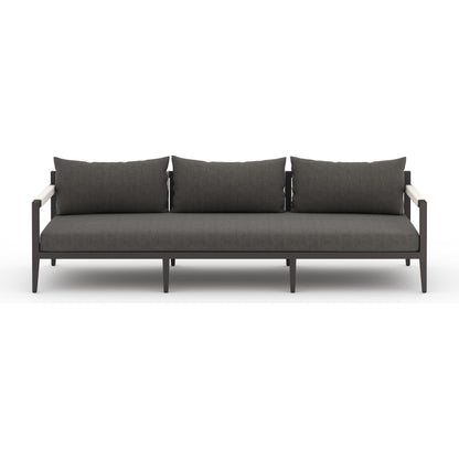 Sherwood Outdoor Sofa, Bronze by Four Hands. Made from 100% olefin, aluminum, 100% polypropylene in a modern style.