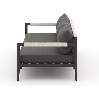 Sherwood Outdoor Sofa, Bronze by Four Hands. Made from 100% olefin, aluminum, 100% polypropylene in a modern style.