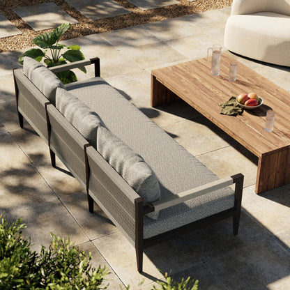 Sherwood Outdoor Sofa, Bronze by Four Hands. Made from 100% olefin, aluminum, 100% polypropylene in a modern style.