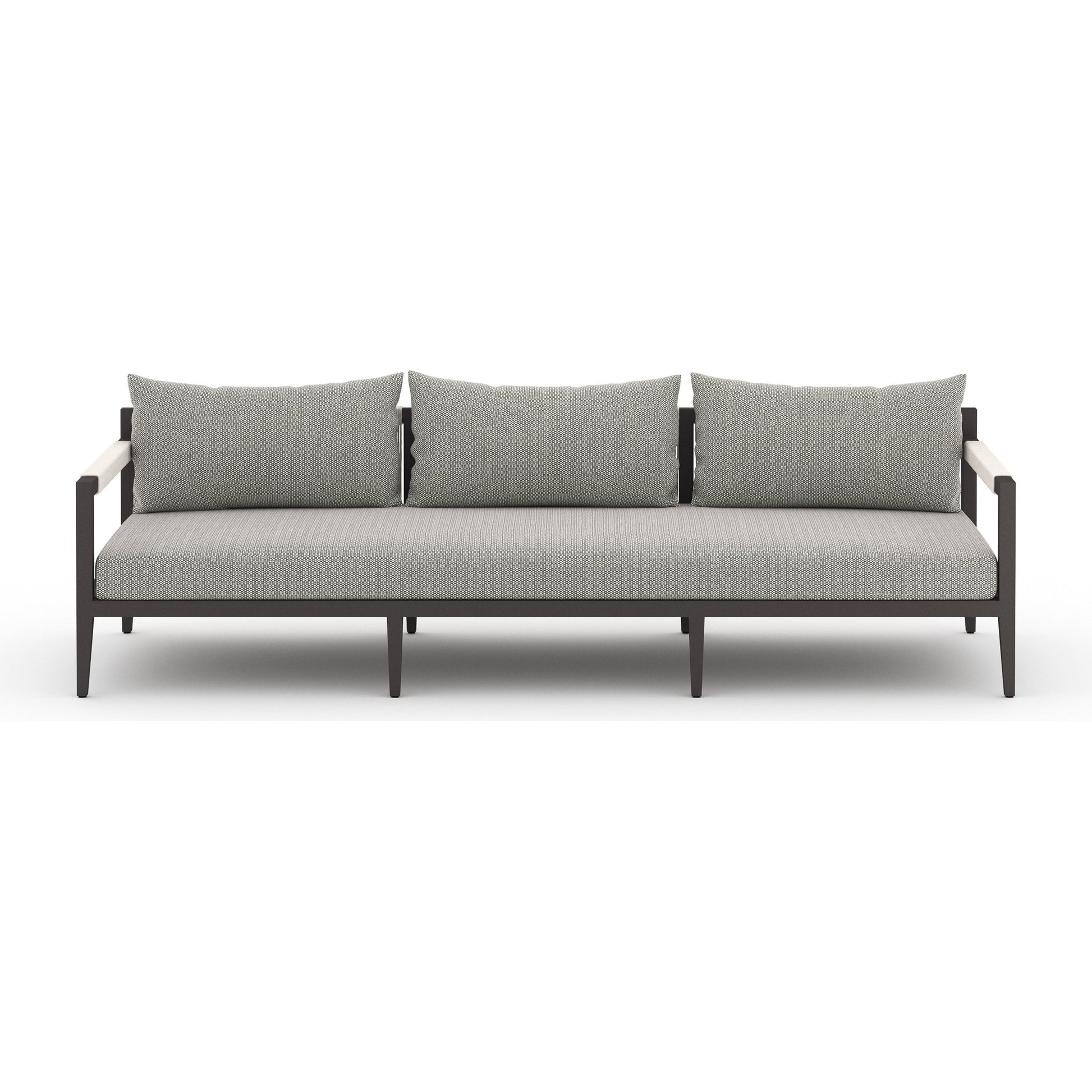 Sherwood Outdoor Sofa, Bronze by Four Hands. Made from 100% olefin, aluminum, 100% polypropylene in a modern style.
