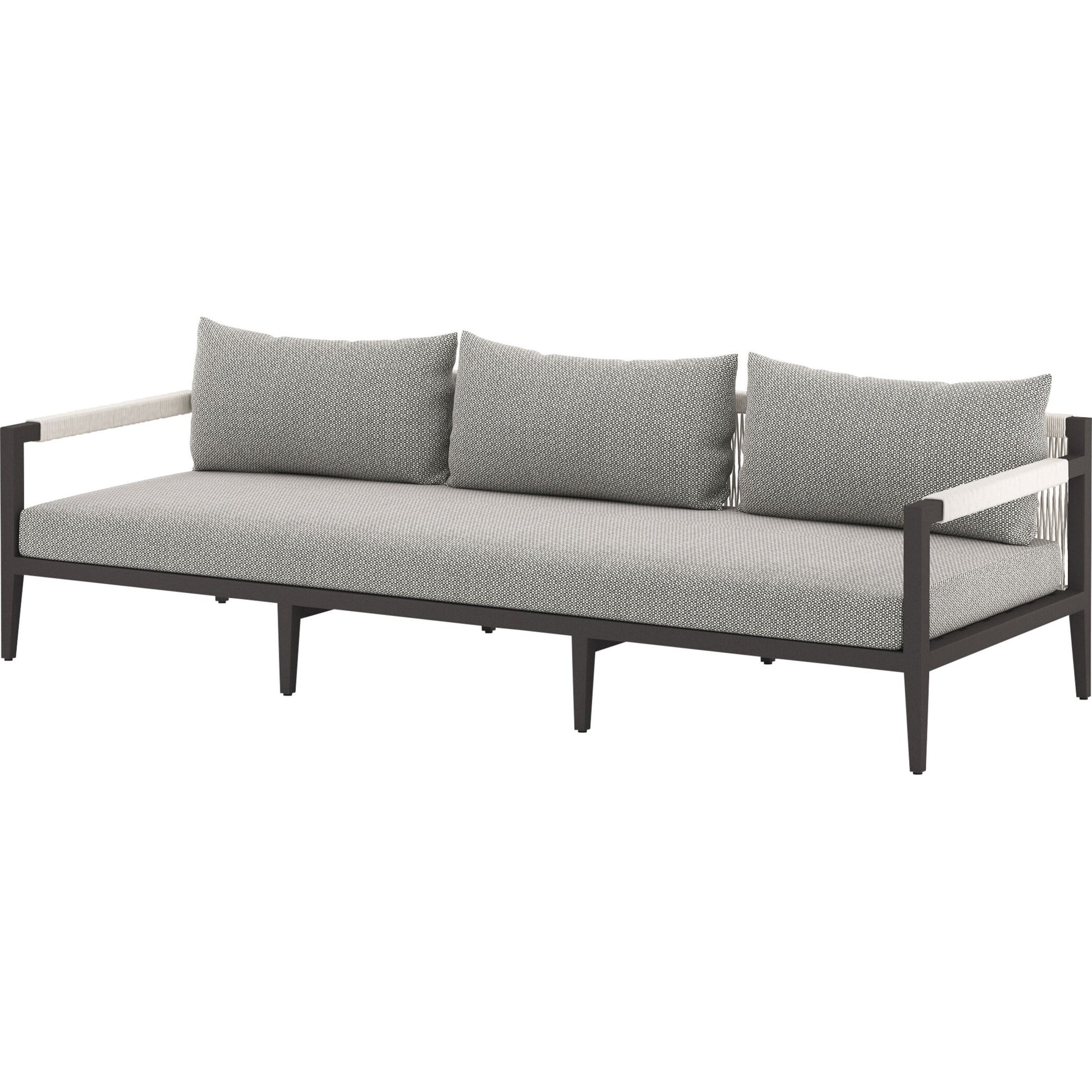 Sherwood Outdoor Sofa, Bronze by Four Hands. Made from 100% olefin, aluminum, 100% polypropylene in a modern style.