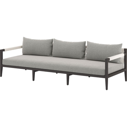 Sherwood Outdoor Sofa, Bronze by Four Hands. Made from 100% olefin, aluminum, 100% polypropylene in a modern style.