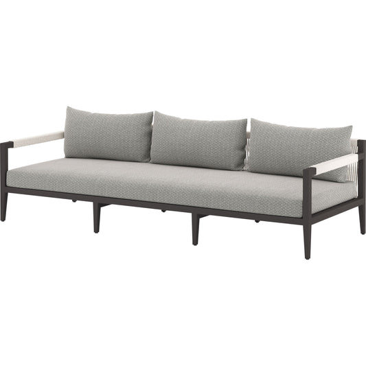 Sherwood Outdoor Sofa, Bronze by Four Hands. Made from 100% olefin, aluminum, 100% polypropylene in a modern style.
