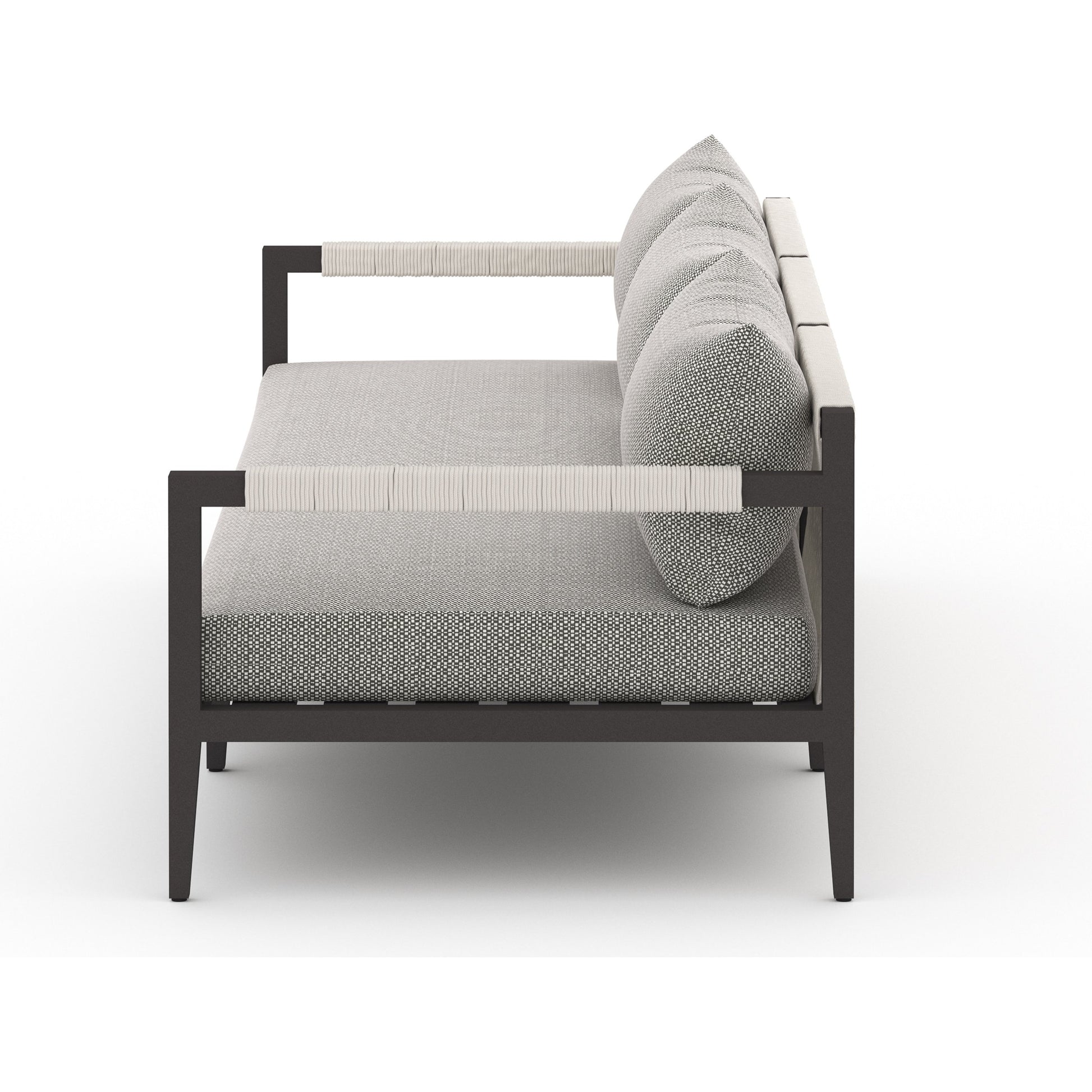 Sherwood Outdoor Sofa, Bronze by Four Hands. Made from 100% olefin, aluminum, 100% polypropylene in a modern style.