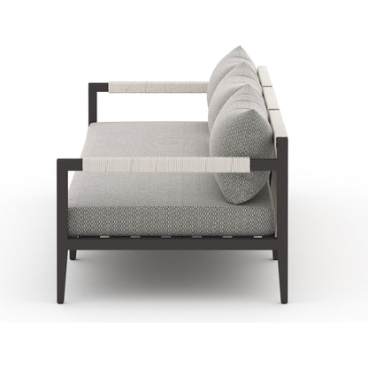 Sherwood Outdoor Sofa, Bronze by Four Hands. Made from 100% olefin, aluminum, 100% polypropylene in a modern style.