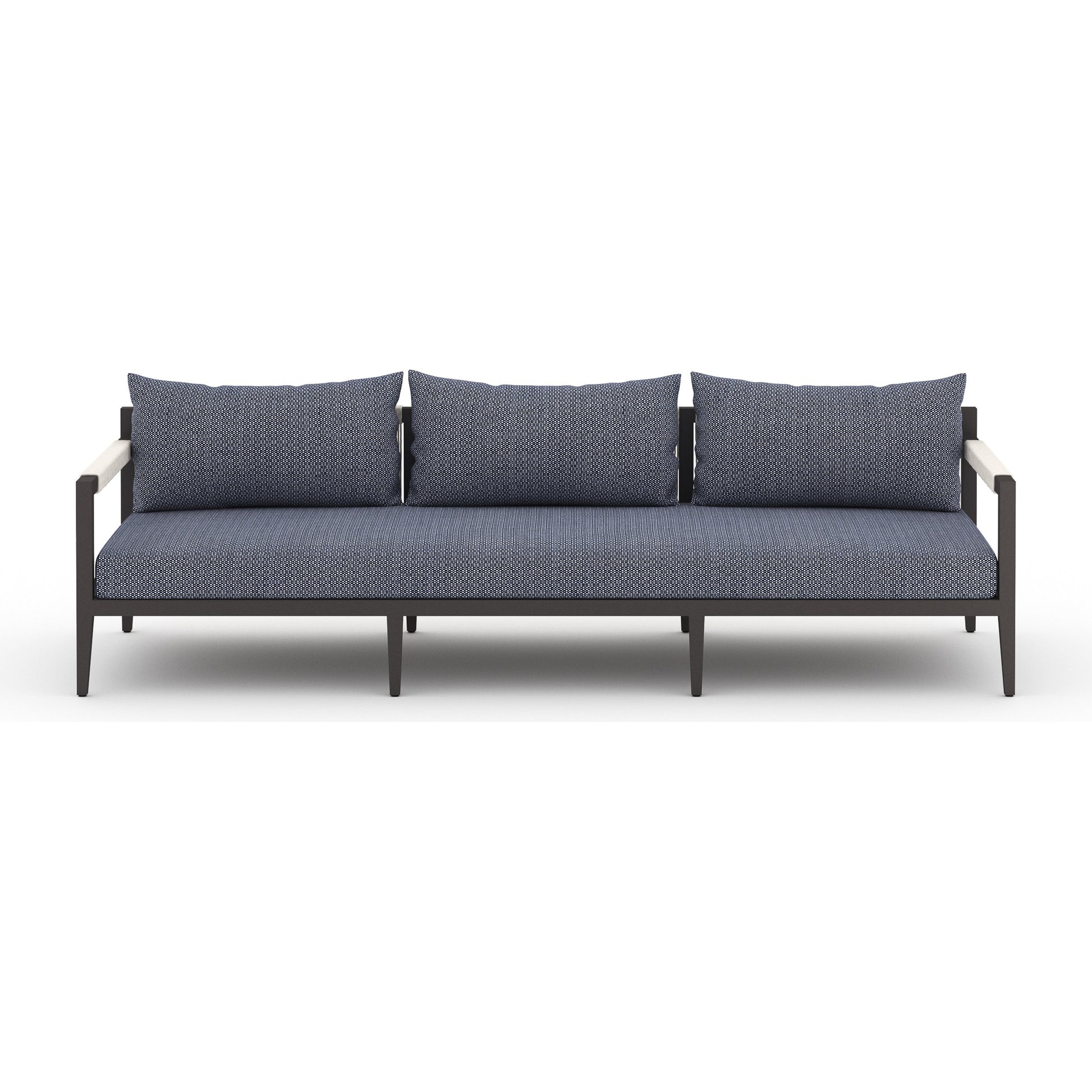 Sherwood Outdoor Sofa, Bronze by Four Hands. Made from 100% olefin, aluminum, 100% polypropylene in a modern style.