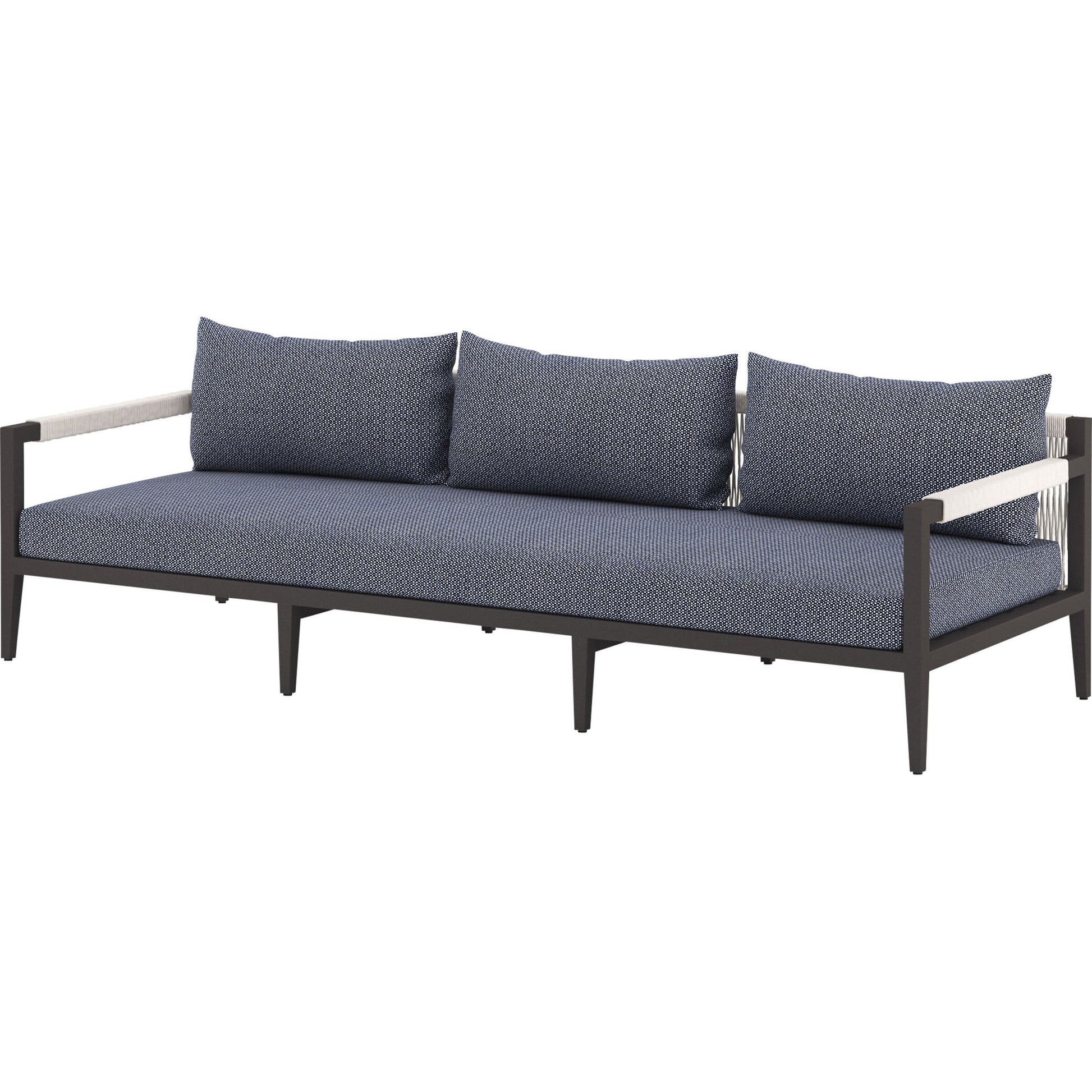 Sherwood Outdoor Sofa, Bronze by Four Hands. Made from 100% olefin, aluminum, 100% polypropylene in a modern style.