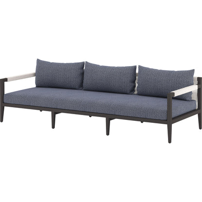 Sherwood Outdoor Sofa, Bronze by Four Hands. Made from 100% olefin, aluminum, 100% polypropylene in a modern style.