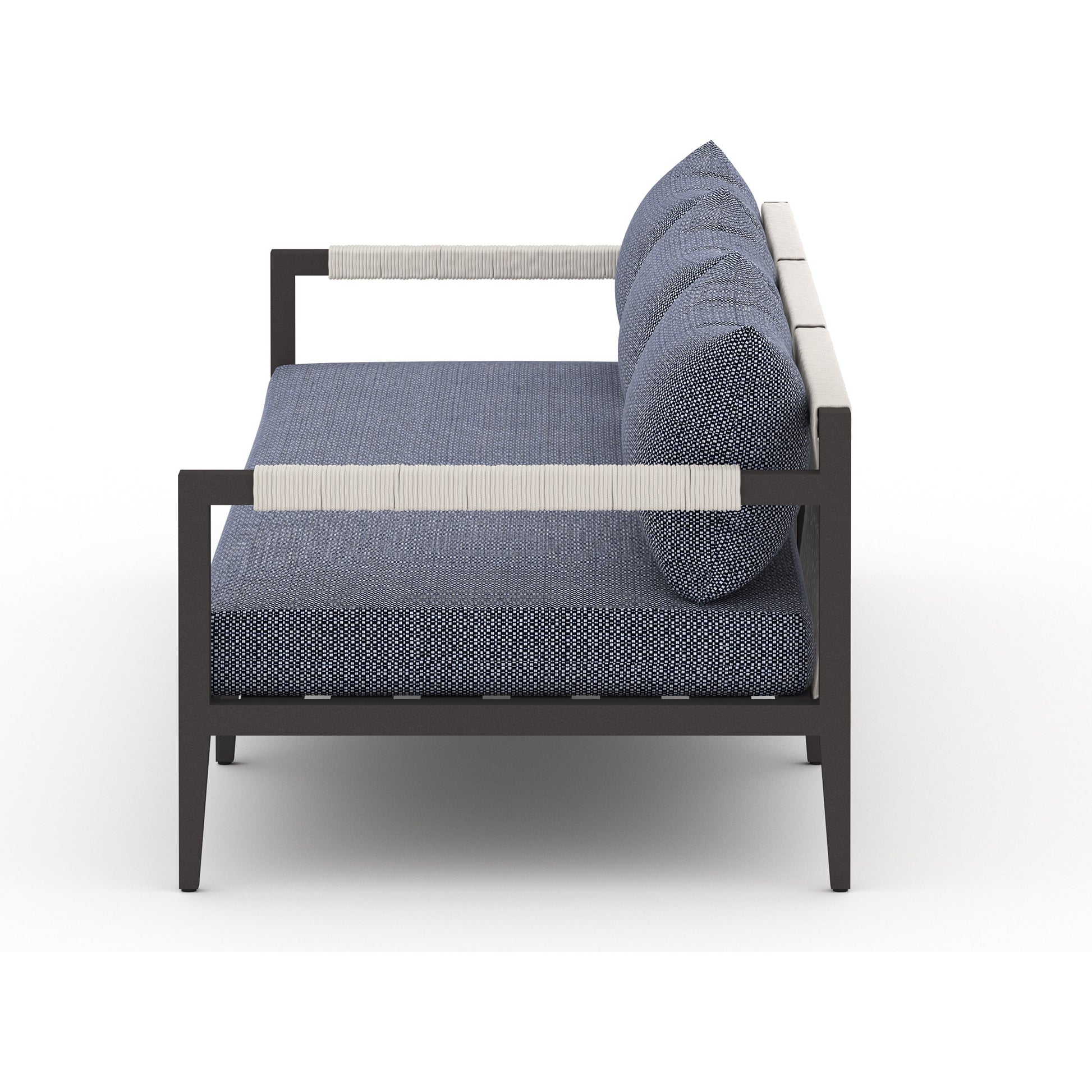 Sherwood Outdoor Sofa, Bronze by Four Hands. Made from 100% olefin, aluminum, 100% polypropylene in a modern style.
