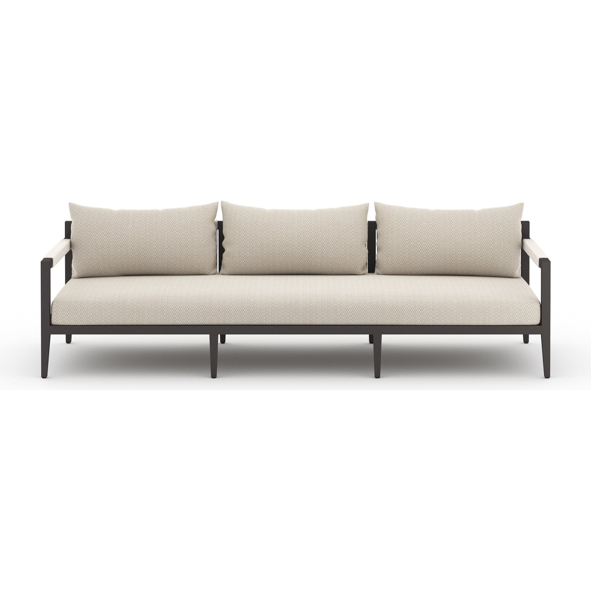 Sherwood Outdoor Sofa, Bronze by Four Hands. Made from 100% olefin, aluminum, 100% polypropylene in a modern style.