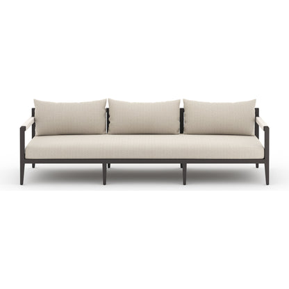 Sherwood Outdoor Sofa, Bronze by Four Hands. Made from 100% olefin, aluminum, 100% polypropylene in a modern style.