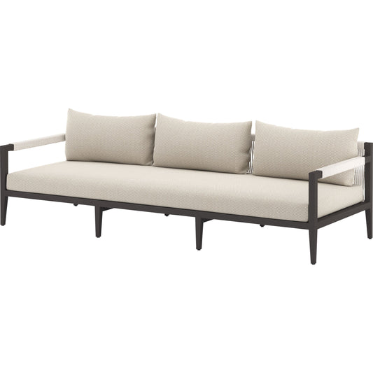 Sherwood Outdoor Sofa, Bronze by Four Hands. Made from 100% olefin, aluminum, 100% polypropylene in a modern style.