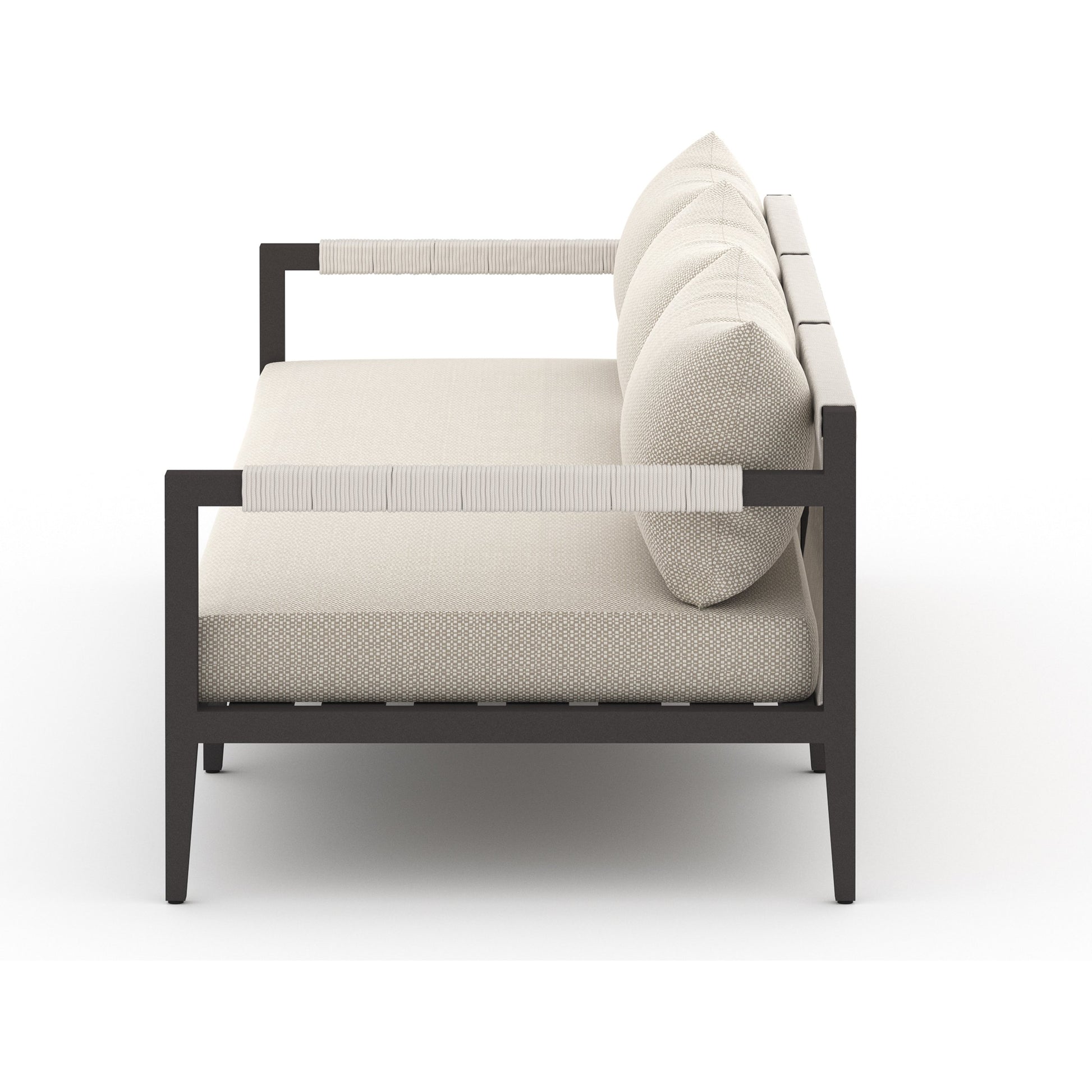 Sherwood Outdoor Sofa, Bronze by Four Hands. Made from 100% olefin, aluminum, 100% polypropylene in a modern style.