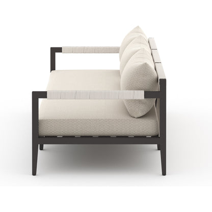 Sherwood Outdoor Sofa, Bronze by Four Hands. Made from 100% olefin, aluminum, 100% polypropylene in a modern style.