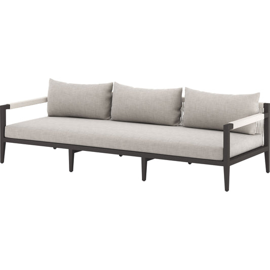 Sherwood Outdoor Sofa, Bronze by Four Hands. Made from 100% olefin, aluminum, 100% polypropylene in a modern style.