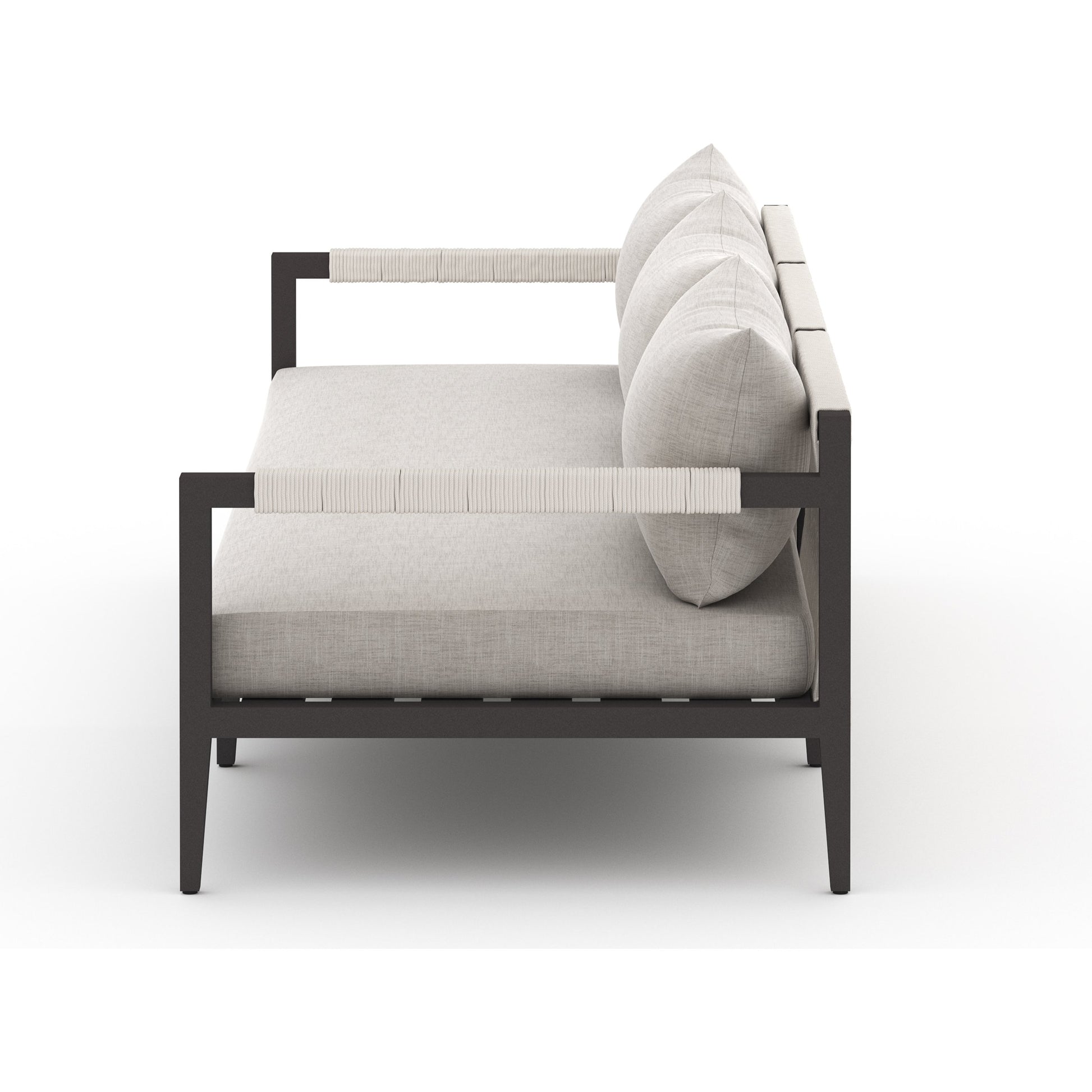 Sherwood Outdoor Sofa, Bronze by Four Hands. Made from 100% olefin, aluminum, 100% polypropylene in a modern style.
