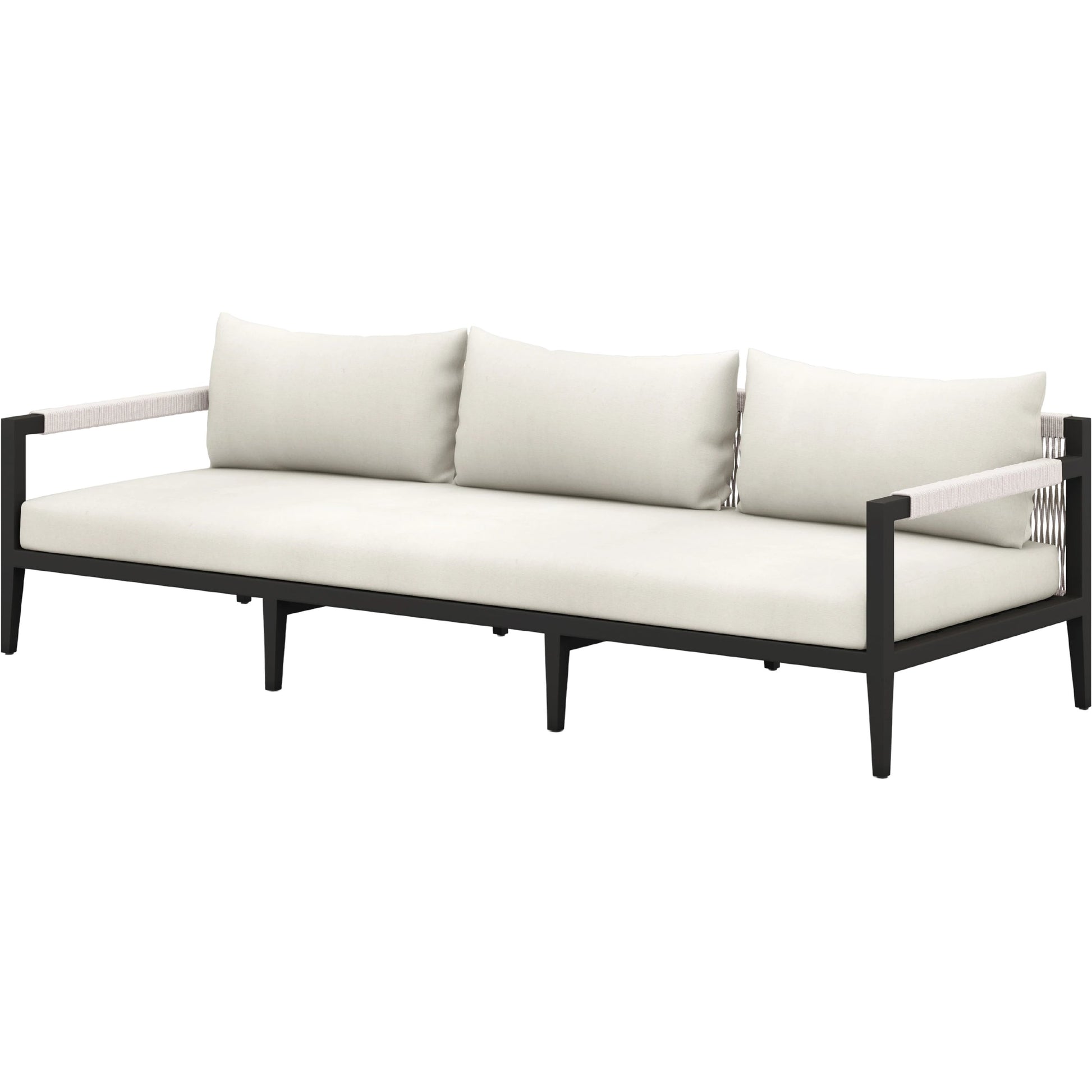 Sherwood Outdoor Sofa, Bronze by Four Hands. Made from 100% olefin, aluminum, 100% polypropylene in a modern style.
