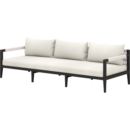Sherwood Outdoor Sofa, Bronze by Four Hands. Made from 100% olefin, aluminum, 100% polypropylene in a modern style.