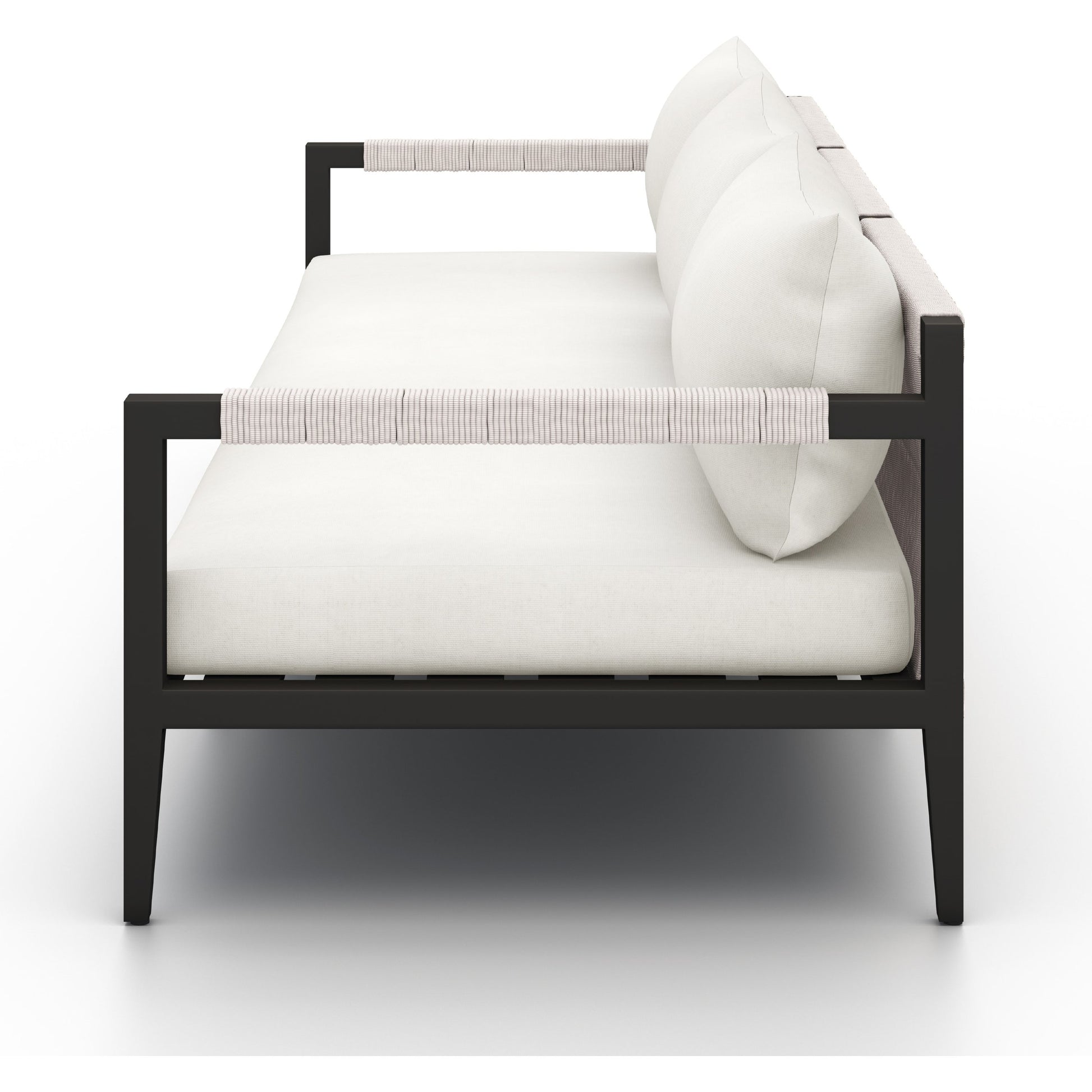 Sherwood Outdoor Sofa, Bronze by Four Hands. Made from 100% olefin, aluminum, 100% polypropylene in a modern style.