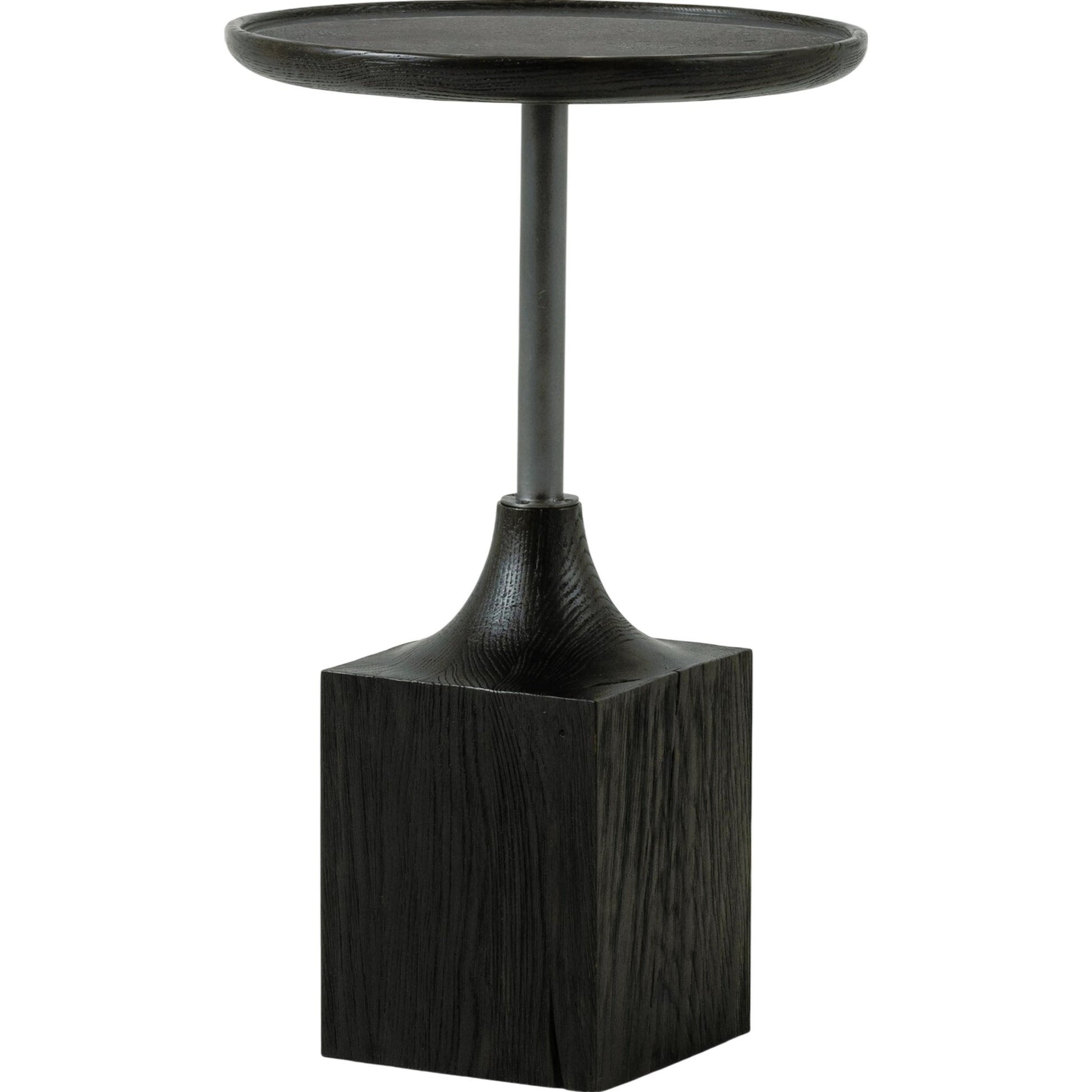 Brunswick End Table by Four Hands in ebony, brushed gunmetal, bluestone. Made from bluestone, solid oak, iron in a eclectic & global style.
