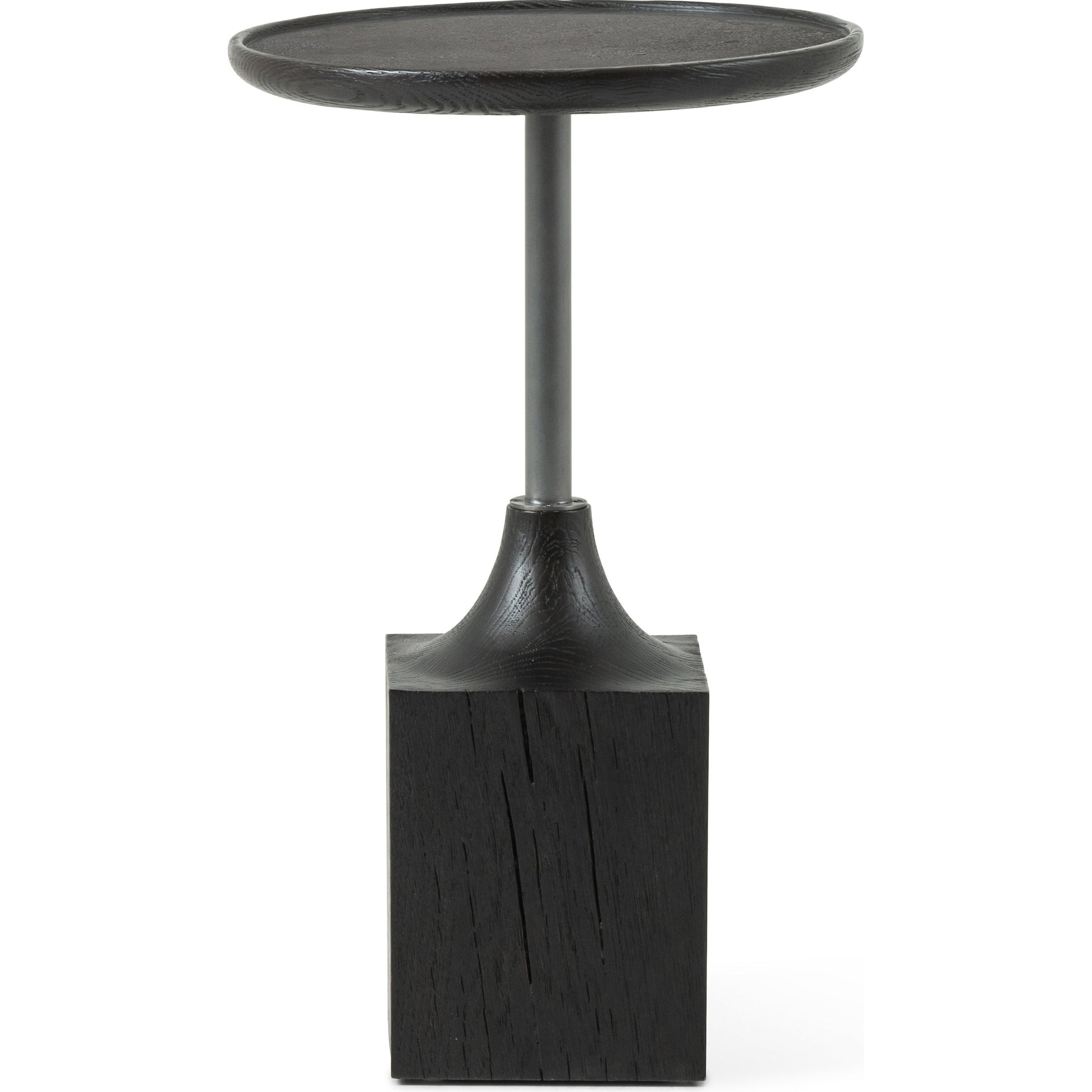 Brunswick End Table by Four Hands in ebony, brushed gunmetal, bluestone. Made from bluestone, solid oak, iron in a eclectic & global style.