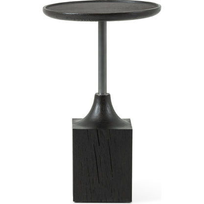 Brunswick End Table by Four Hands in ebony, brushed gunmetal, bluestone. Made from bluestone, solid oak, iron in a eclectic & global style.