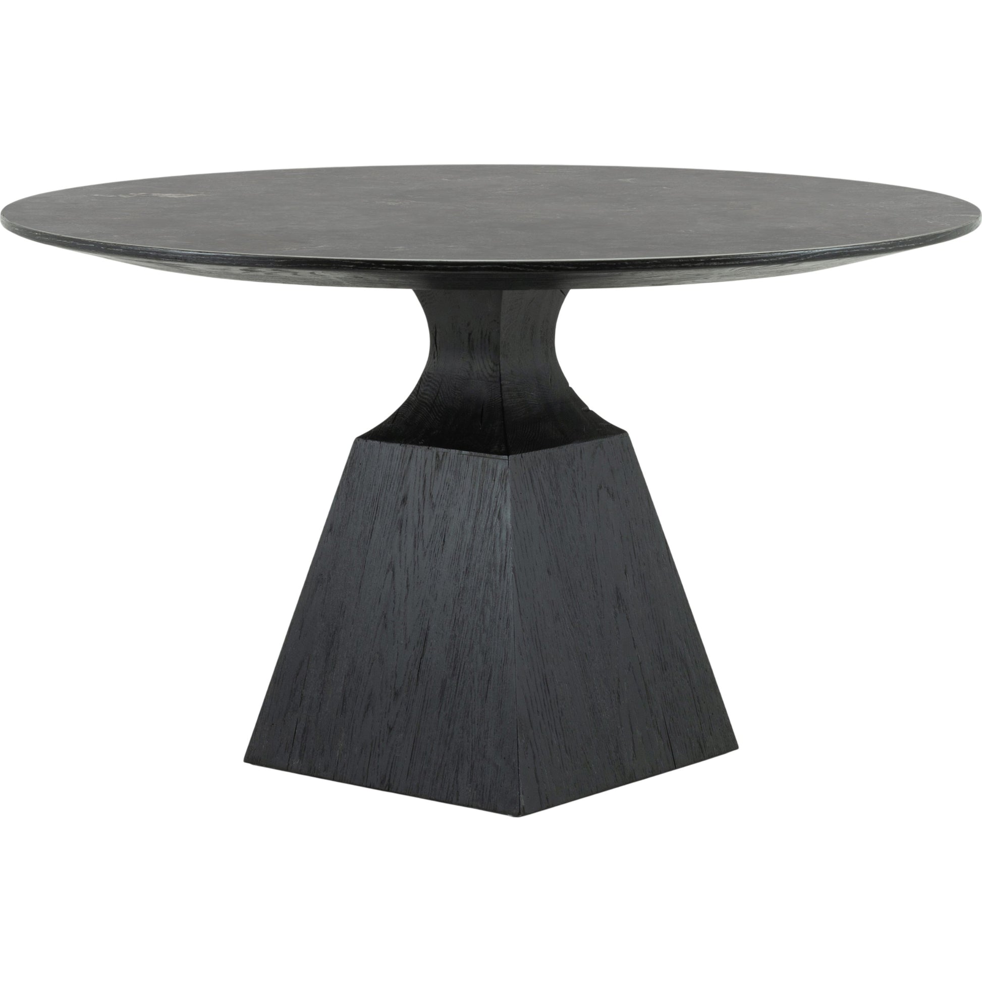 Sargon Dining Table by Four Hands in washed black, bluestone and washed black, blue stone. Made from bluestone, solid oak in a modern style.
