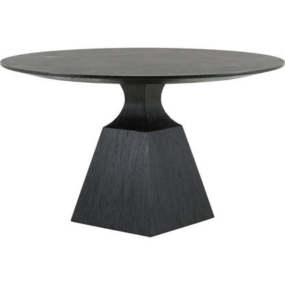 Sargon Dining Table by Four Hands in washed black, bluestone and washed black, blue stone. Made from bluestone, solid oak in a modern style.